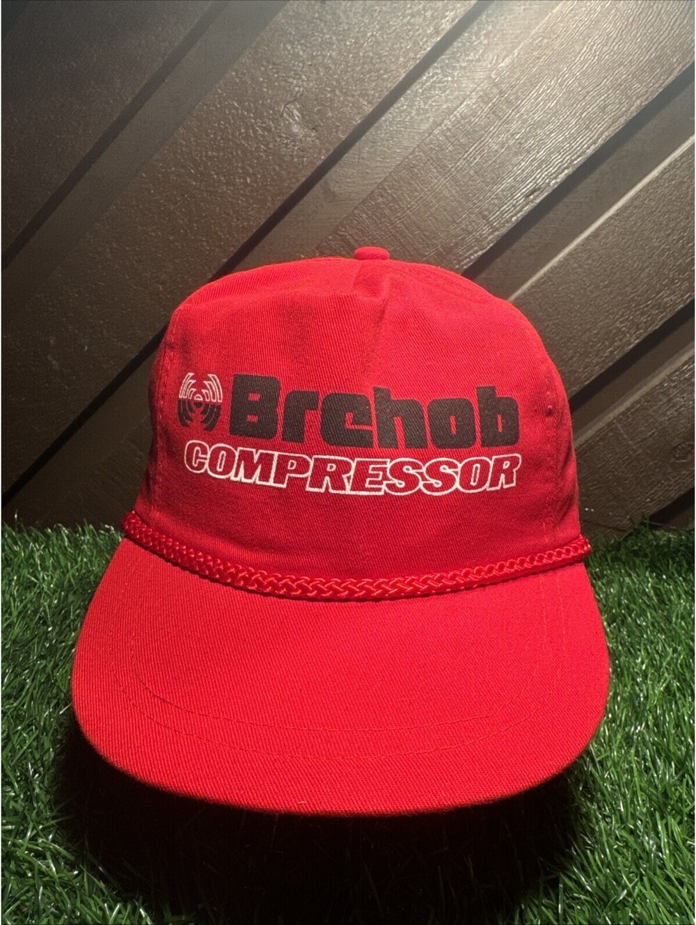 Vintage The Mad Hatter Brehob Compressor Hat Red Rope Snapback Leather Strap Cap